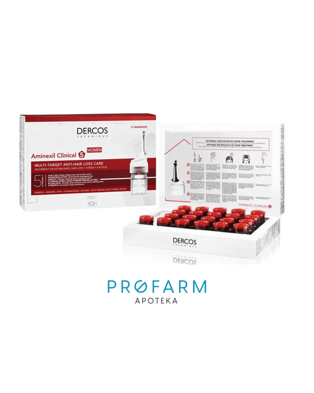 DERCOS  AMINEXIL CLINICAL 5 - ampule protiv ispadanja kose za žene